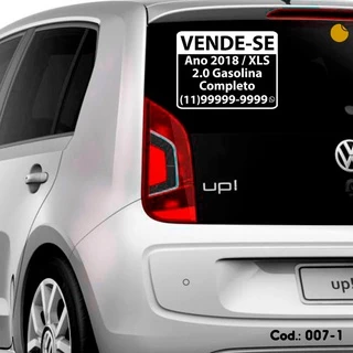 Placa Adesivo Vende-se Vendo Veículo - 4 Unidades