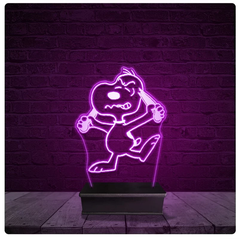 Luminária e Abajur Acrílico Led Snoopy Desenho Infantil 10