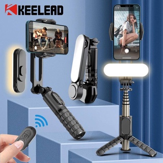 Q09 Estabilizador Gimbal Selfie Stick Tripod Com Bluetooth Sem Fio Fill Light Para Smartphone Celular