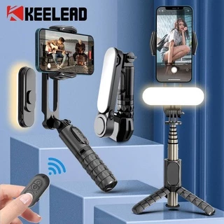Q09 Gimbal Estabilizador Selfie Stick Tripé Com Luz De Enchimento Bluetooth Sem Fio Para Celular Smartphone