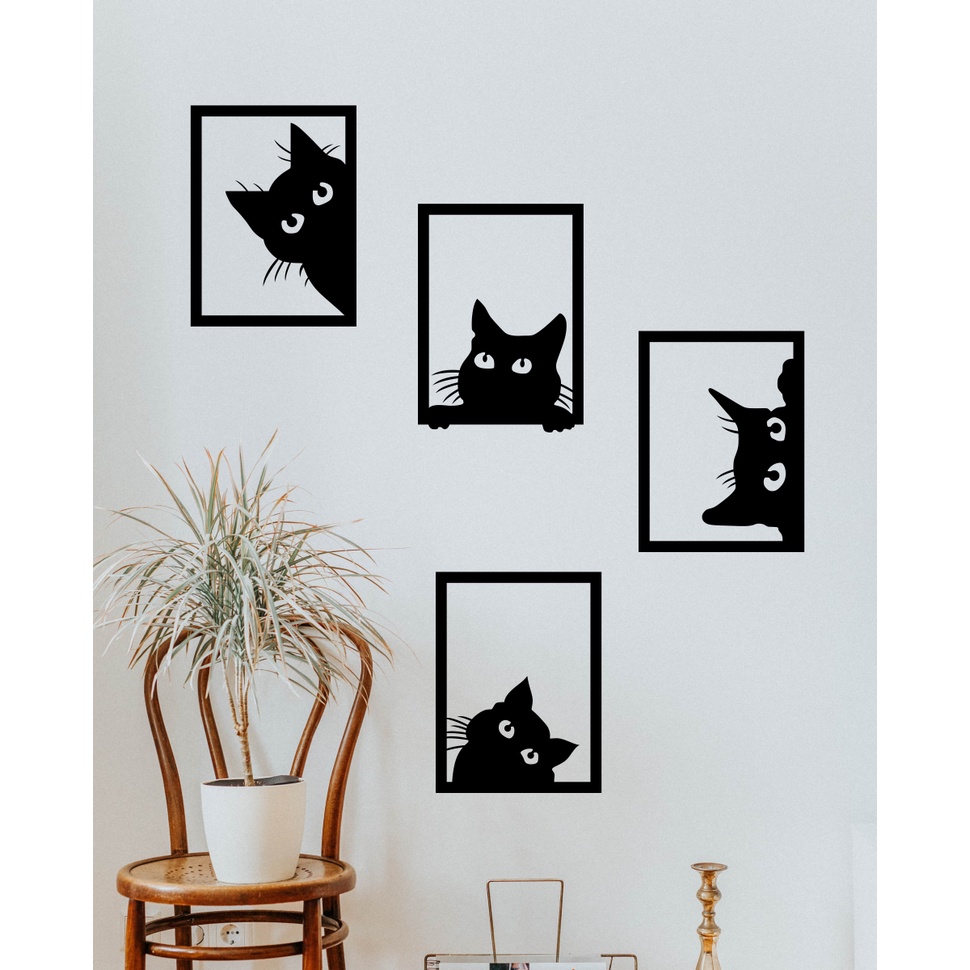 Quadro Decorativo MDF Gatinho Bruxo: Adorno Mágico e Charmoso para