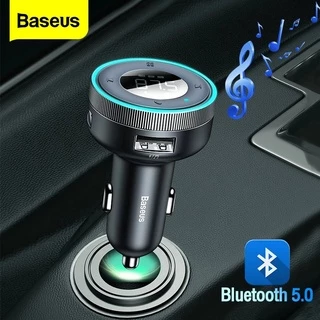 Carregador De MP3 Sem Fio Bluetooth 5.0 Dual USB Baseus Carro Para Suporte Telefônico Cartão TF em Oferta na Shopee