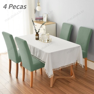 Kit 4 Capas De Cadeira Para Sala De Jantar , Capa Flexível , Protetor Removível Lavável