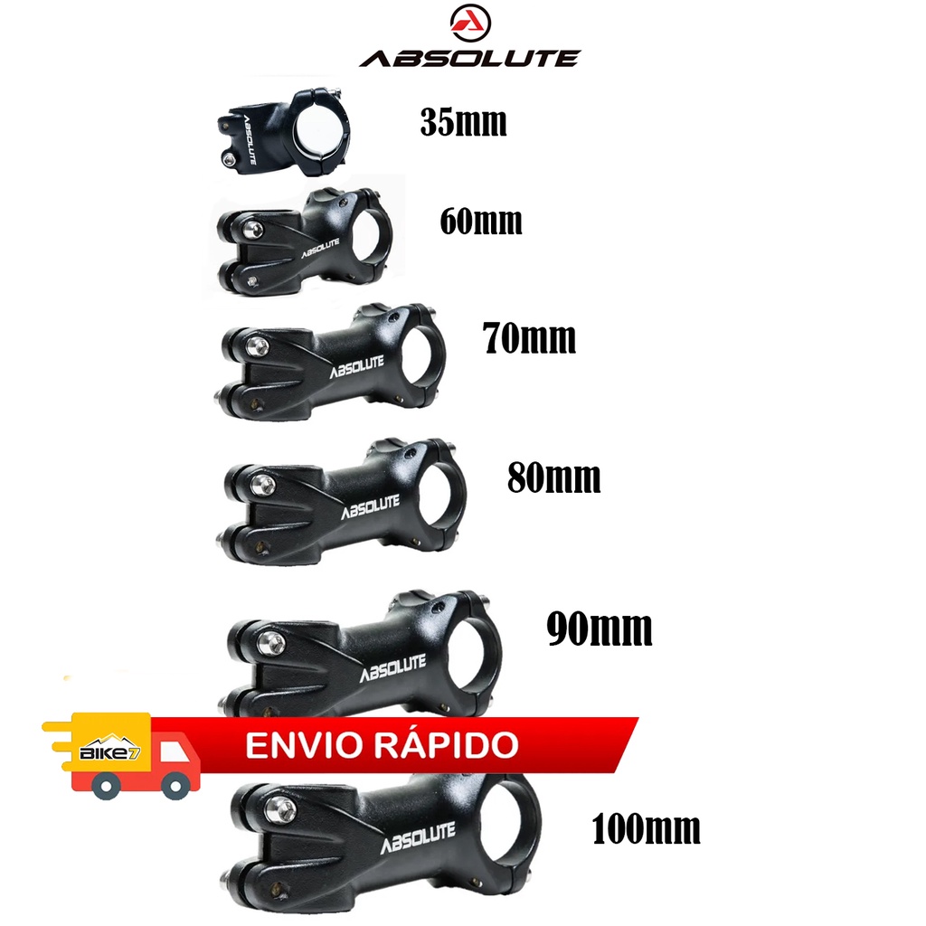 Mesa Suporte Guidão Bike Avanço Absolute 35mm 60mm 70mm 80mm 90mm 100mm 6° Mtb Entrega Rapida