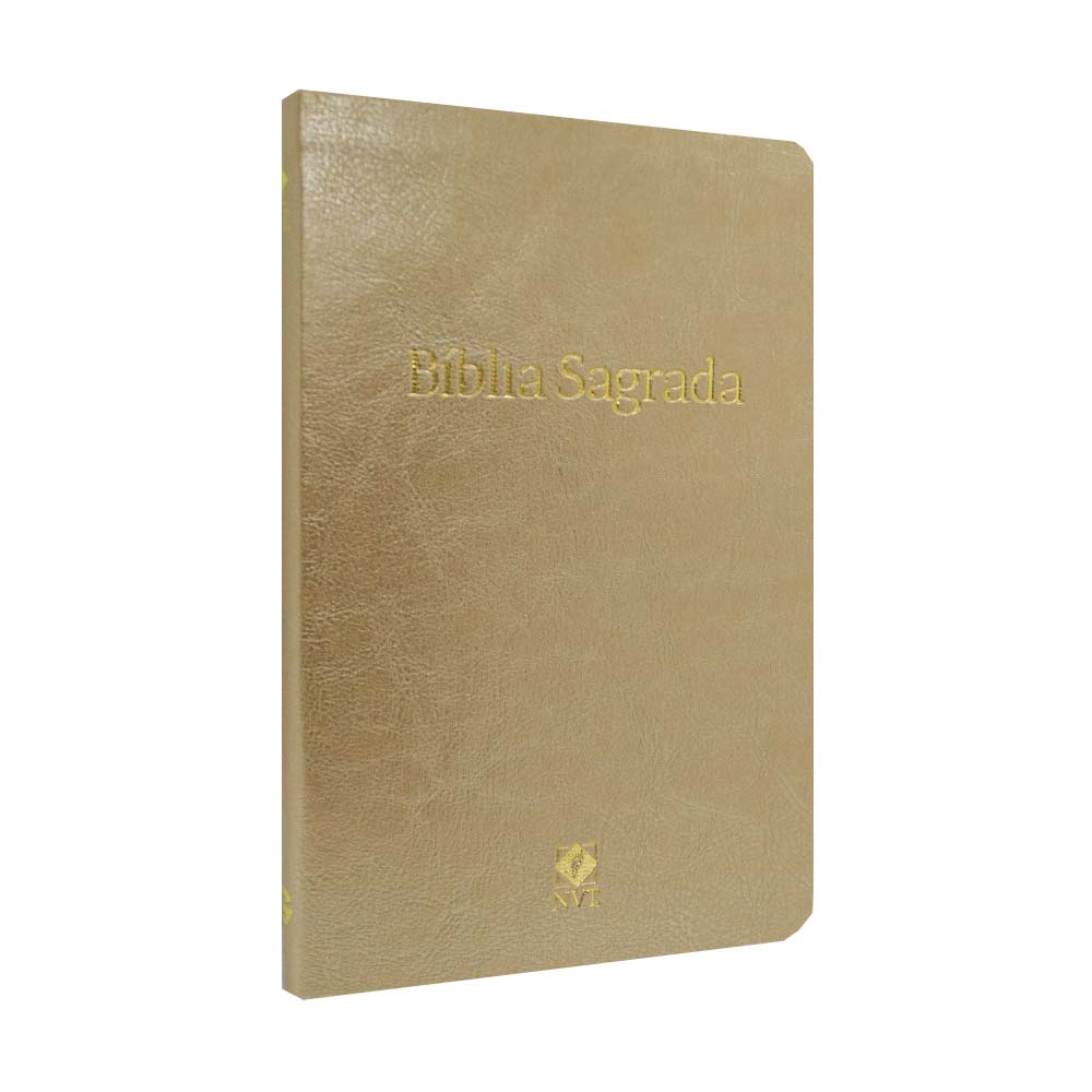 Bíblia Sagrada NVT Média Luxo Slim Champanhe
