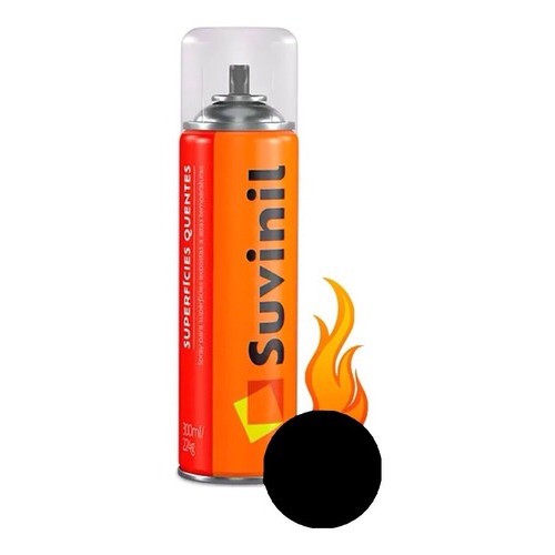 Tinta Alta Temperatura Spray Preto Fosco 300ml - Suvinil