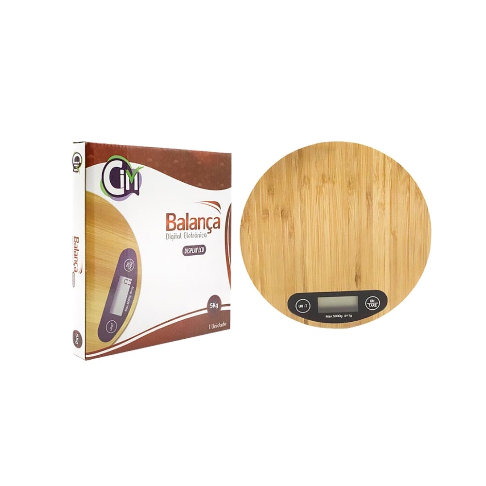 Balança De Precisão Digital Redonda Madeira Bambu 1g A 5kg | Shopee Brasil