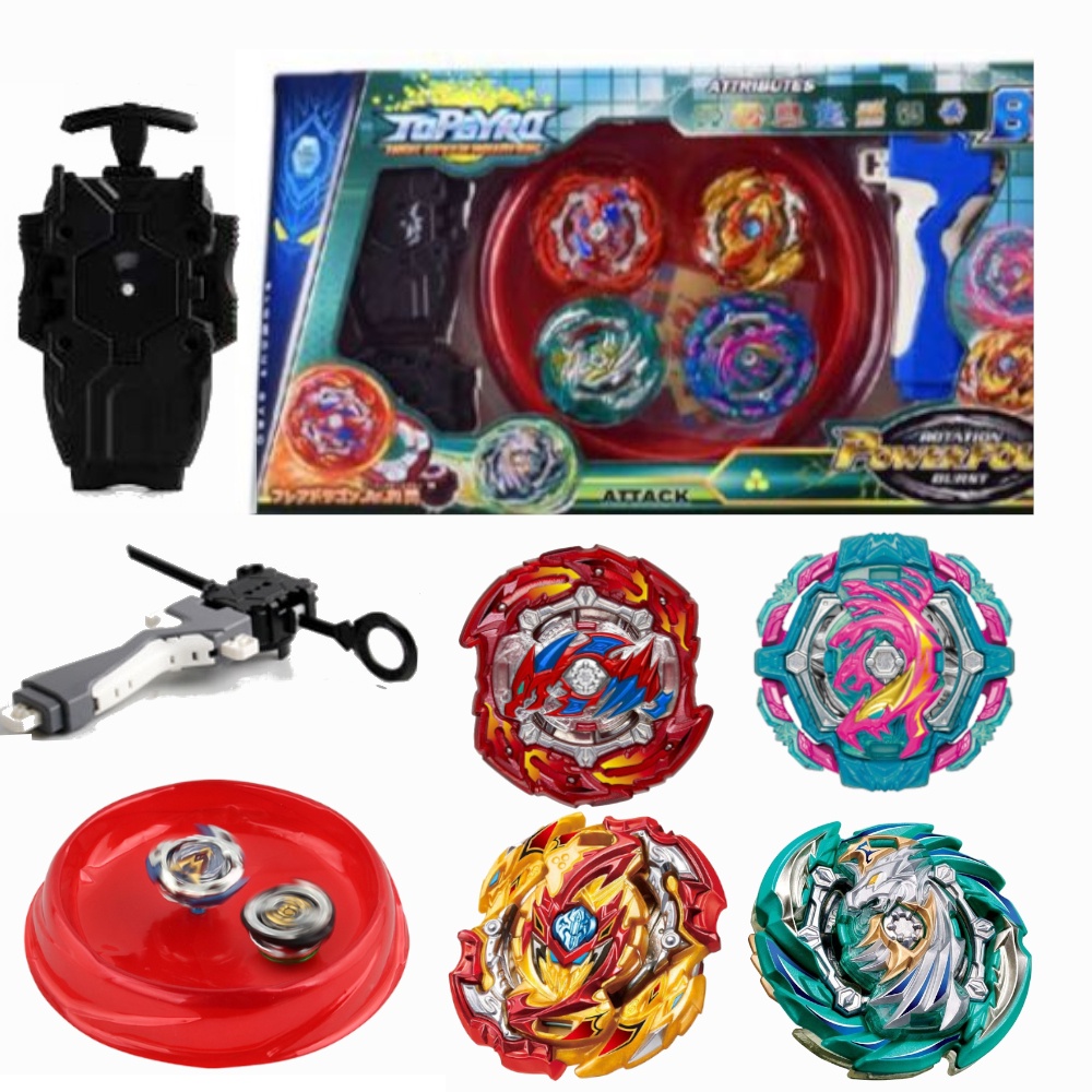 Beyblade 4 em 2 Arena 2 lançadores - Top Gyro | Shopee Brasil