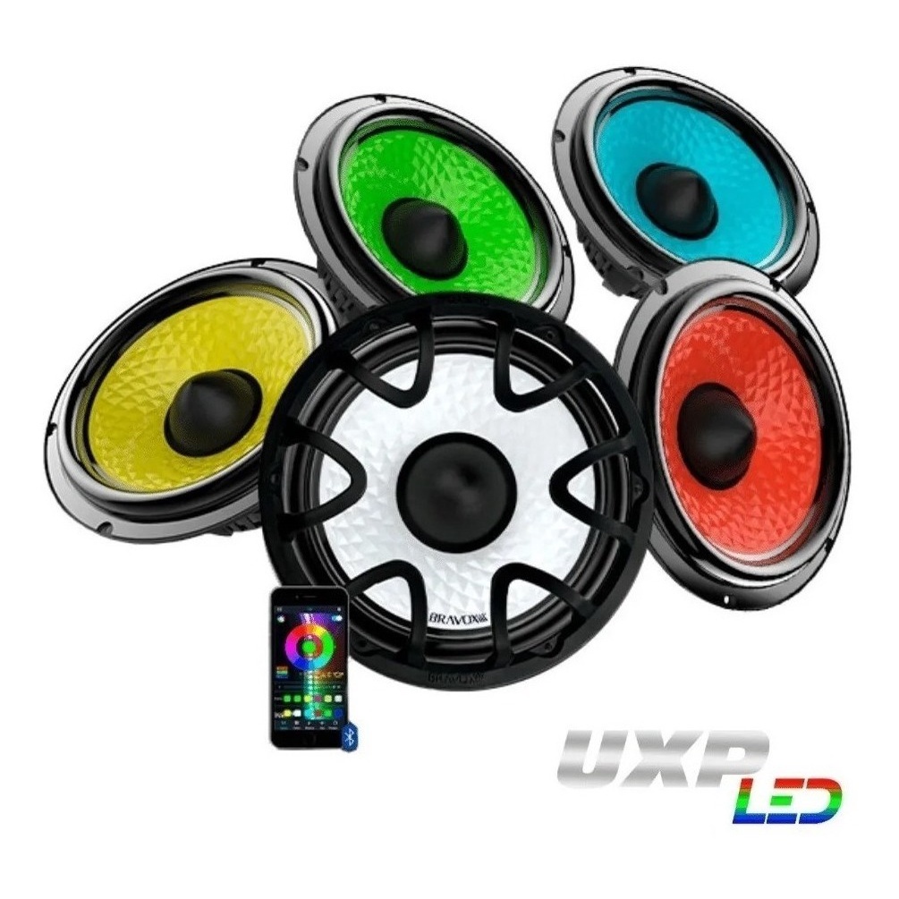 Alto Falante Subwoofer Uxp Led Rgb W Rms Bravox O Shopee Brasil