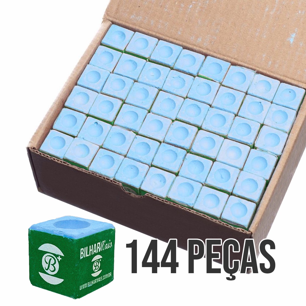 Giz Bilharmais Azul para Taco de Sinuca Bilhar (144 Peças) | Shopee Brasil