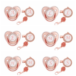 Pacifier Personalizado , Rose Gold Com Nome Inicial , Chuveiro De Presente De Aniversário