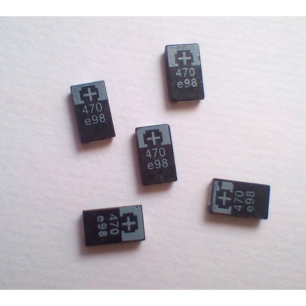 Capacitor Tântalo 470uf 2,5v Kit Com 5 Unidades Ps3