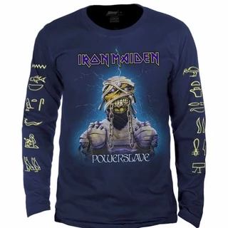 Camiseta Manga Longa Iron Maiden Powerslave Azul produto OFICIAL