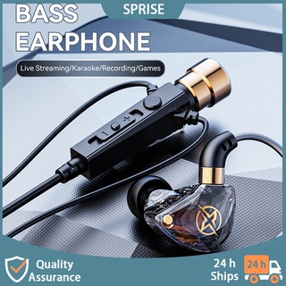 SPRISE Novos Fones De Ouvido Com Fio KT Microfone Deep Bass Dynamic Karaoke Mic Fone Intra-Auricular Estéreo De 3,5mm