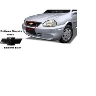 Emblema Grade Gravata Gm Corsa Classic Wind Sedan Hatch 2000 2002 2003 2004 05 06 2008 2009 2010 Preto