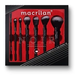 Kit Pincel Profissional Macrilan Lançamento Noir 07 Peças