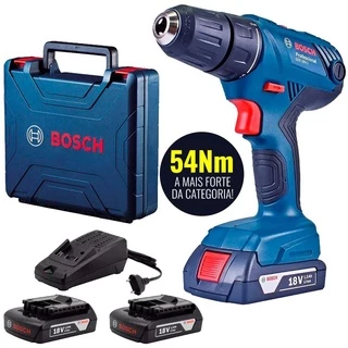 Furadeira e Parafusadeira 18V GSR 180-LI 54Nm Bivolt com 2 Baterias e Maleta BOSCH