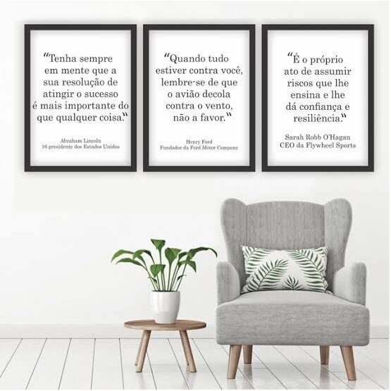 Quadros Salão Beleza Diva Motivação Frases 3 Peças 20x28cm