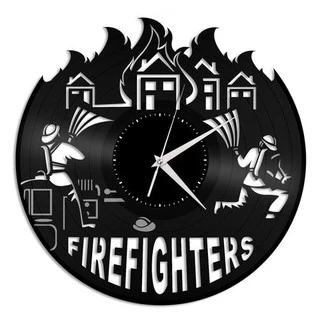 Bombeiros - Relógio Disco De Vinil Decoração