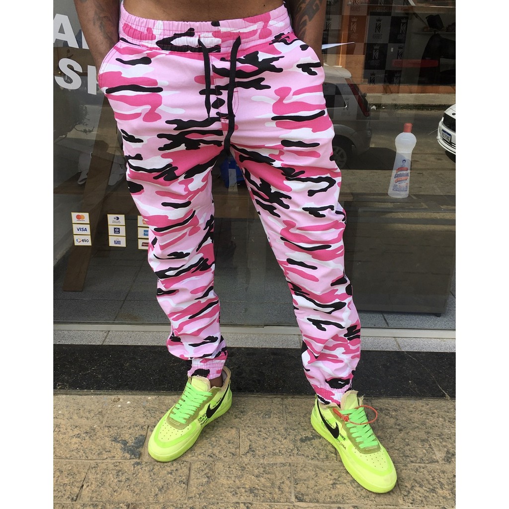 Calça jogger cheap camuflada rosa