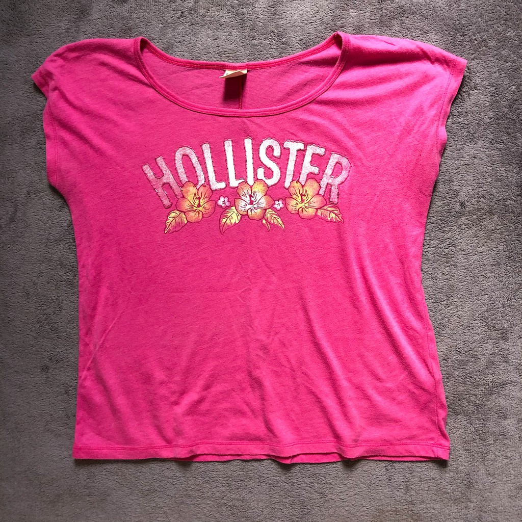 Camiseta discount rosa hollister