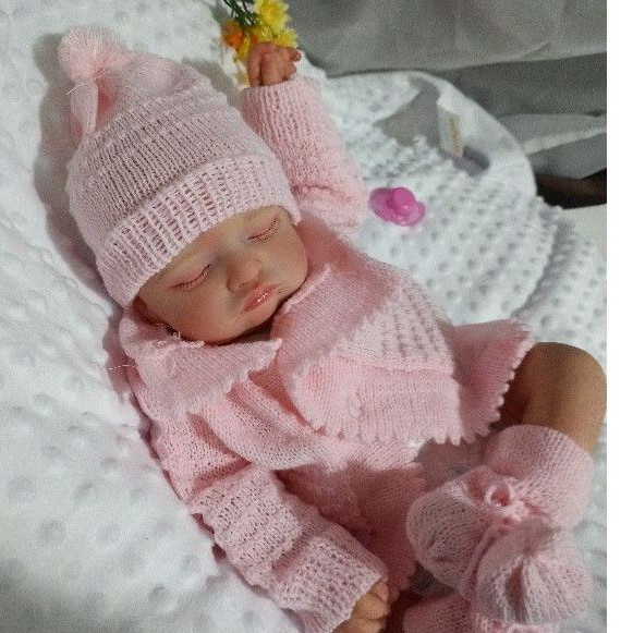 Vestido Para Boneca Bebê Reborn Pequena Roupinha de Crochê - Malu