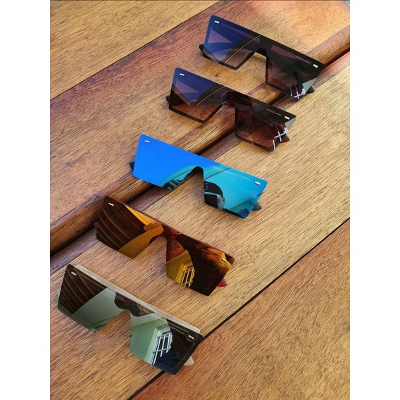 Óculos de sol quadrado espelhado envio já | Shopee Brasil