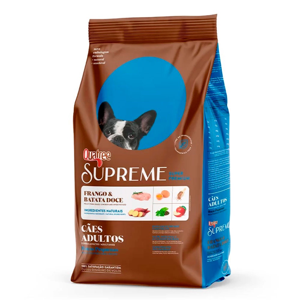 Ração Quatree Supreme Cães Adultos Raças Pequenas Frango e Batata Doce - 15kg