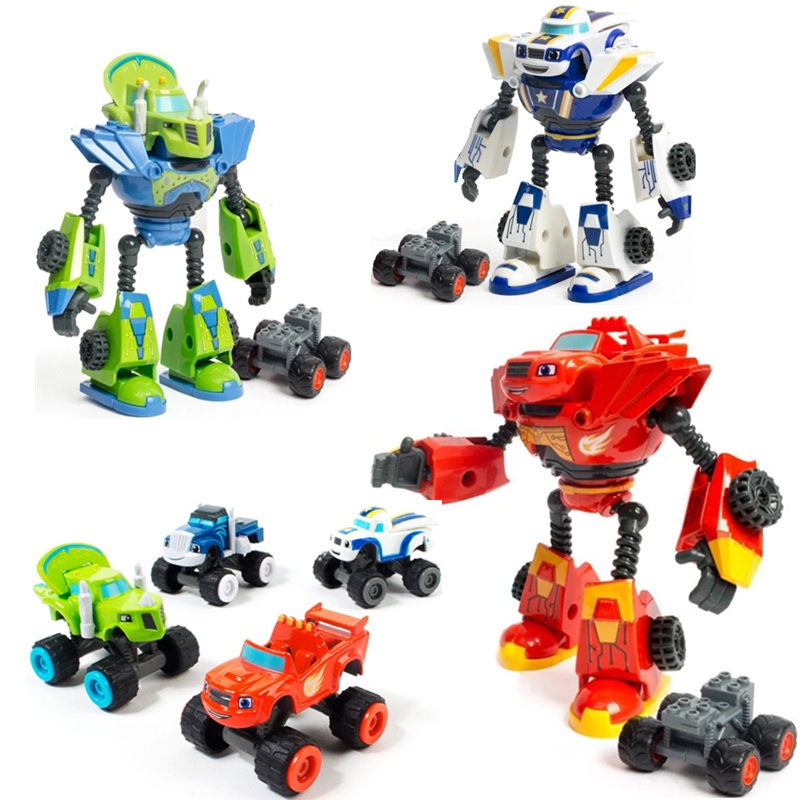 6pcs Blaze e as máquinas monstro brinquedos, veículos Racer Carros  caminhões Brinquedo Kid