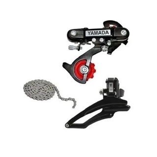 kit relação 18 e 21 marcha cambio dianteiro e traseiro + corrente bike bicicleta aro 26 e 29 promoção