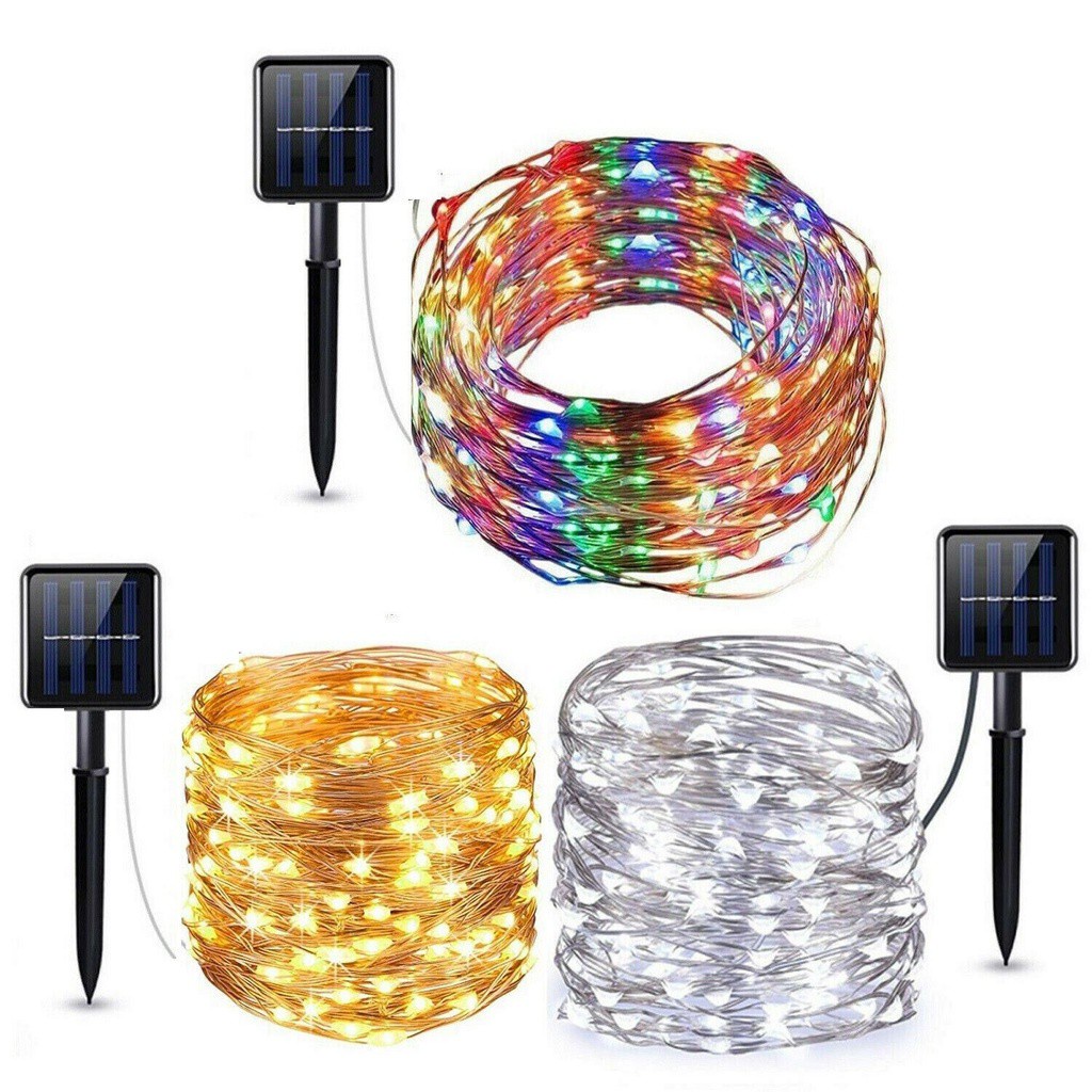 Fio de Luz de 20m com 200LED à Prova d'Água / Pisca-Pisca Solar para Decoração de Natal / Ano Novo / Pisca-Pisca