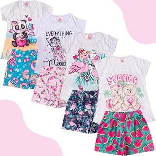 Kit 4 conjunto Infantil Menina Feminino Premium