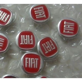 Emblema Logo Fiat Vermelho Em Aluminio