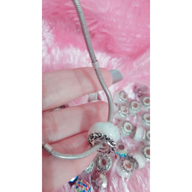 Berloque Separador Pulseira Vivara e Pandora Banhado a Prata