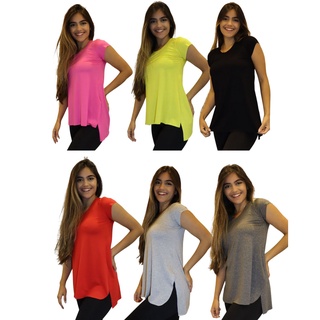 KIT 3 Blusas Tapa BumBum Fitness academia 10823