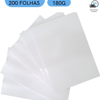 Kit 200 Folhas Papel Fotográfico 180g A4 Glossy Brilhante papel fotografico foto Masterprint