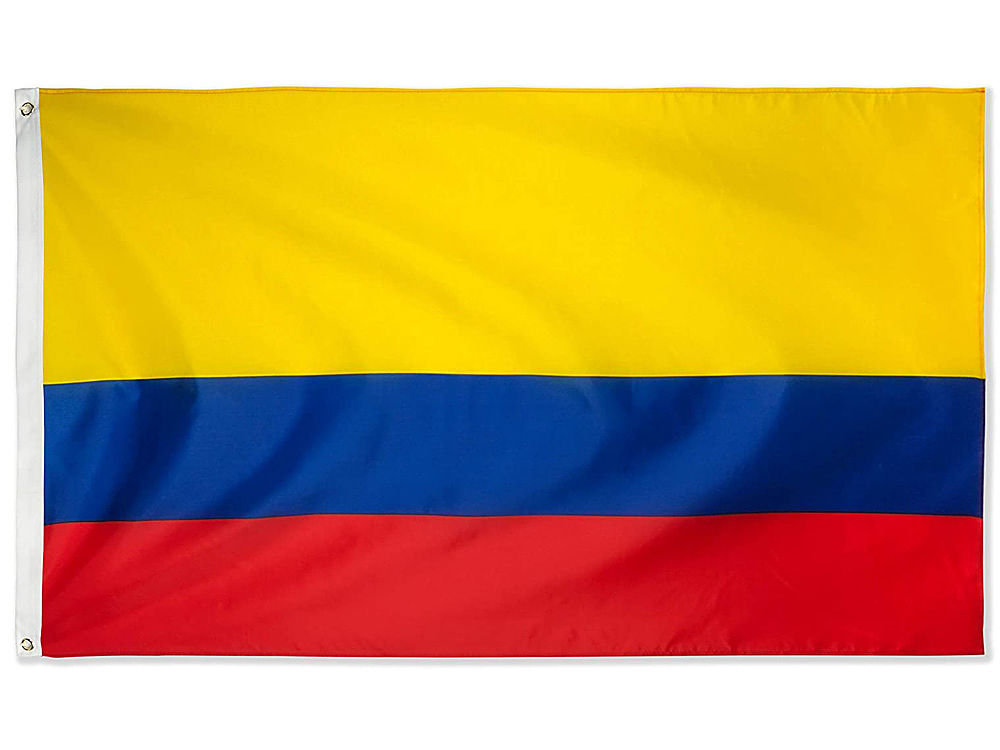 Bandeira Da Colômbia 9 X 1,5 M Para Uso Externo U2013 Nylon Resistente, Listras Costuradas, à Prova De Desbotamento, Maior Duração U2013 Bandeira Nacional Colombiana 9,5 X 1,5 M Com Ilhós De
