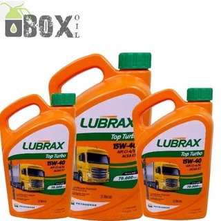 Kit Troca Óleo Motor Diesel 15w40 Lubrax Top Turbo 3 Galoes de 3 litros