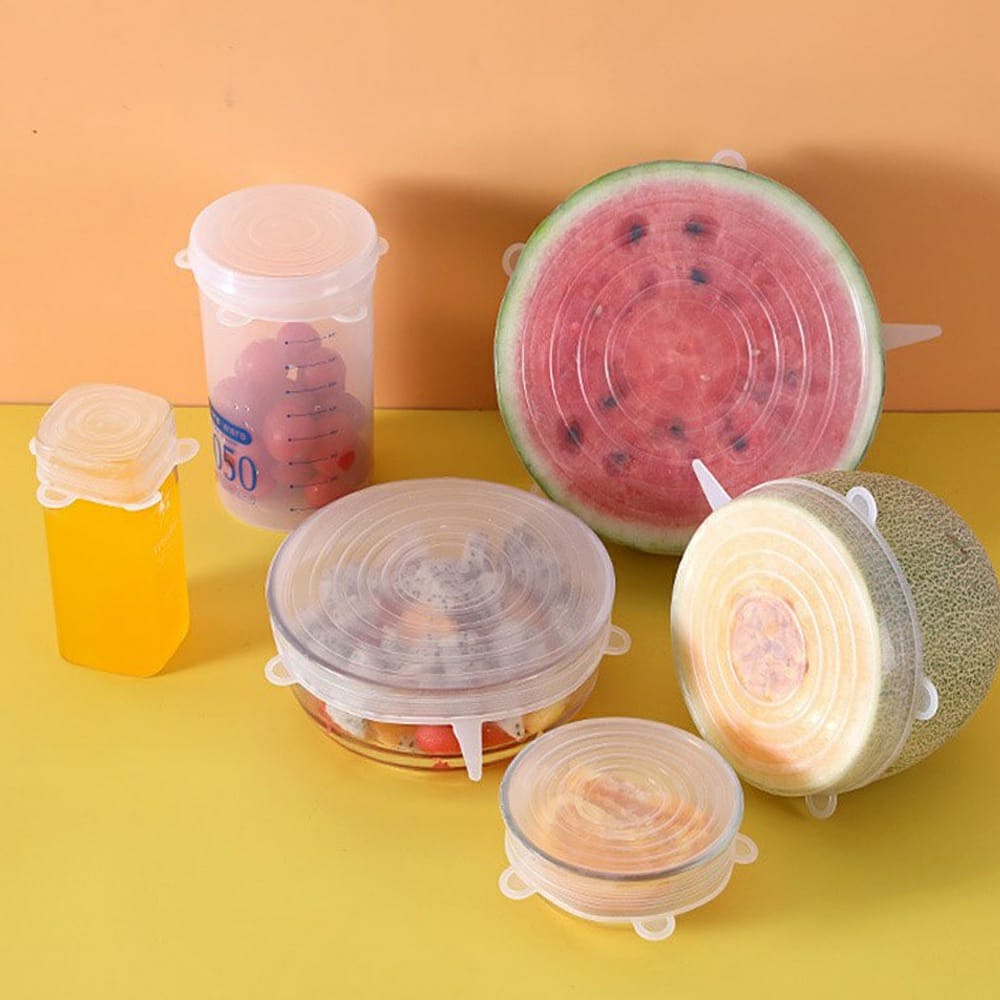 Imagem do produto Kit Conjunto 6pçs Jogo Tampas De Silicone Ajustáveis ​​Potes Universal Reutilizáveis ​​Bpa Free Stretch Fácil Cozinha 3