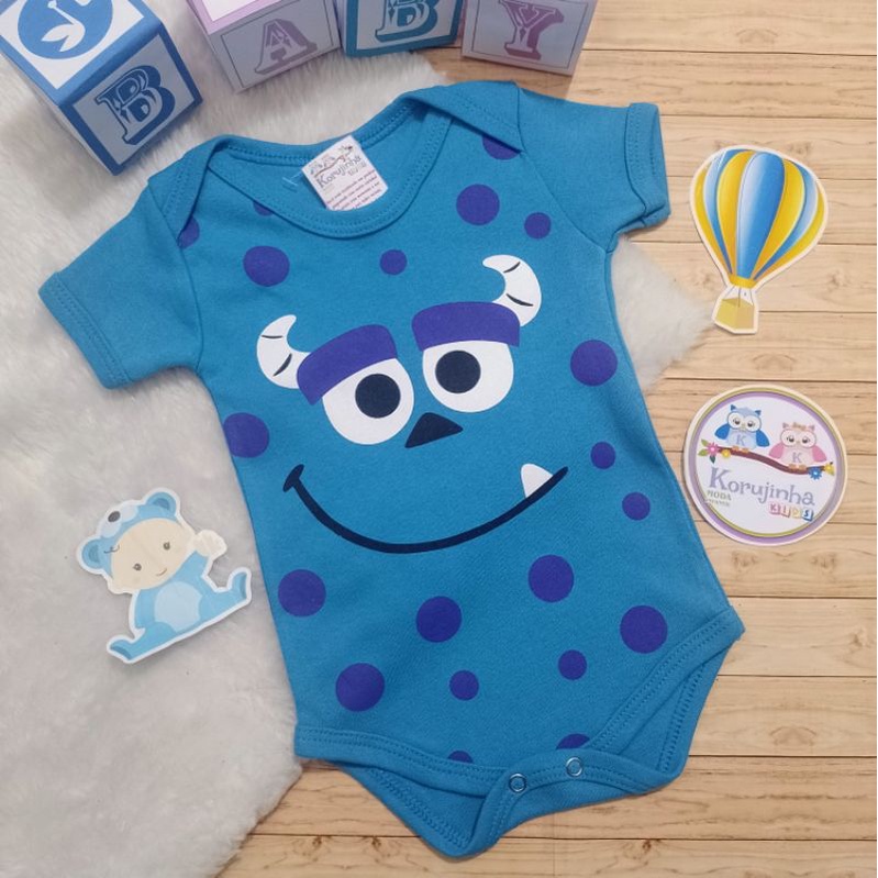 Body Bebê Temático Monstros S.A / Body Mike / Body Sullivan / Body Boo ...