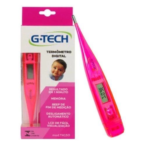 Termômetro Clínico Digital Febre G-tech Th150 Rosa | Shopee Brasil