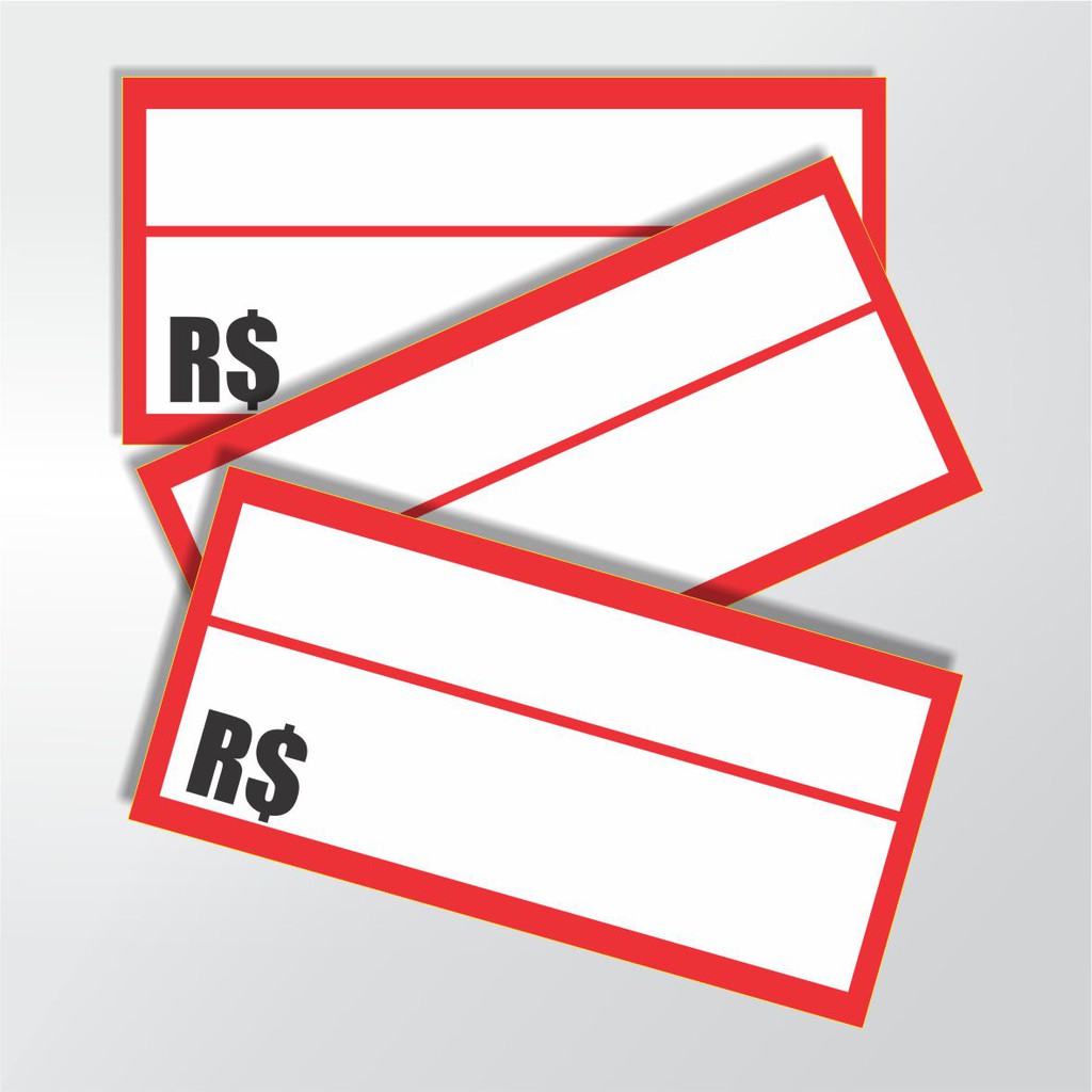 Etiqueta de Preço Editável em adesivo vinil - 6x4cm - 200 unidades ...