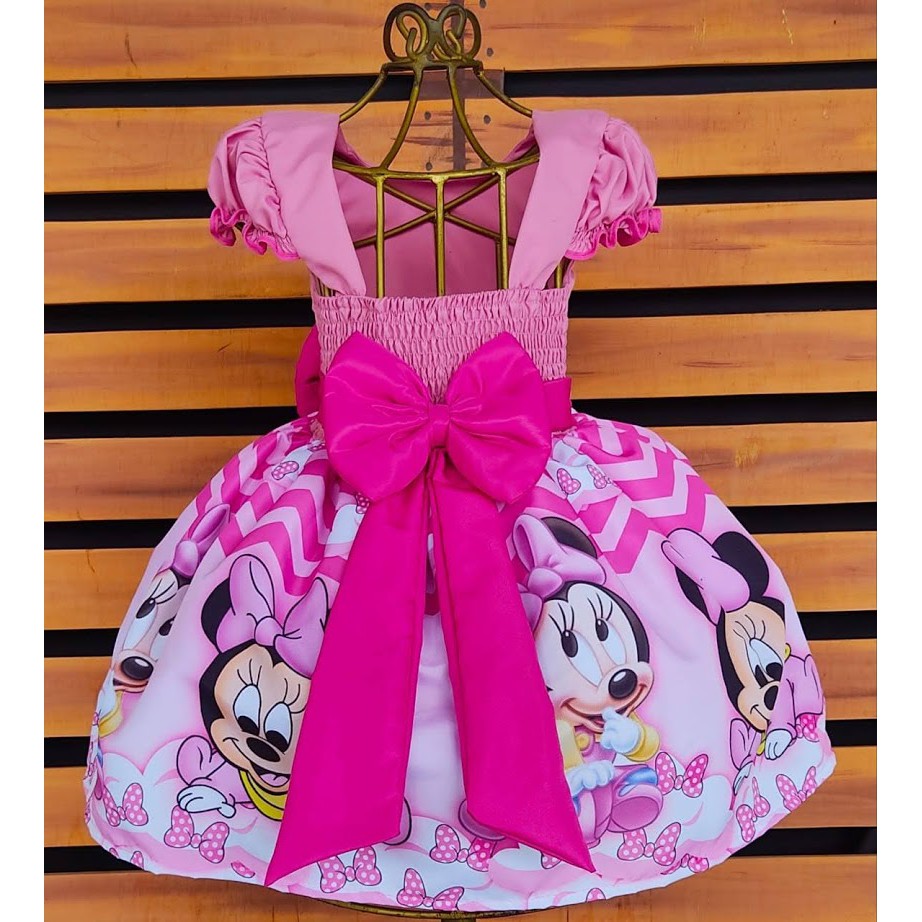 Vestido minnie baby rosa fashion