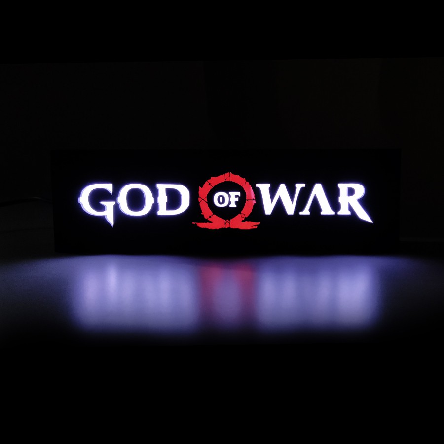 Luminária Gamer Geek Exclusiva Do Jogo God Of War 4 De Led Para Setup Gamer