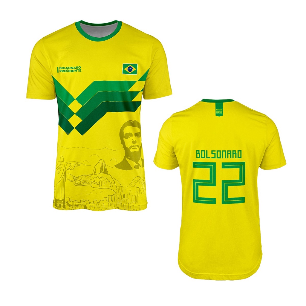 Camisa Brasil Presidente Bolsonaro 2022 Copa Do Mundo