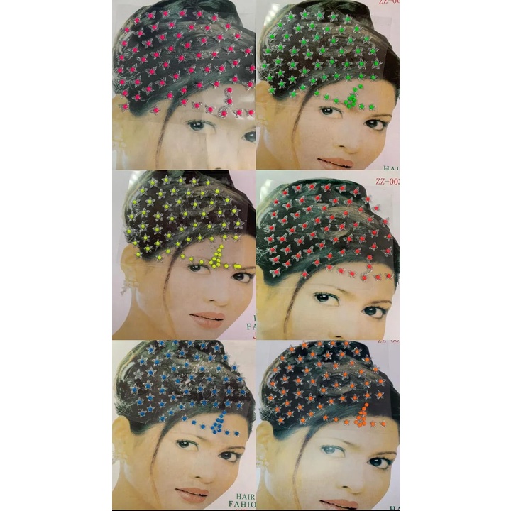 12 Cartela Adesivo Piercing Brilho Bind Cores Neon Pet Para Banho E Tosa Penteado Sortidos