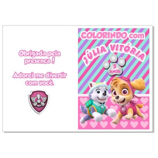 Lembrancinha para Colorir Patrulha Canina Regina 8und