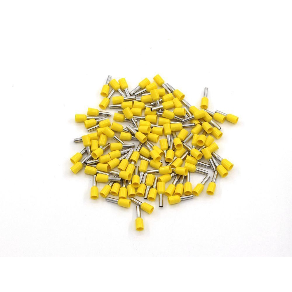 Terminal Tubular/Tubolar Ilhós 2,5mm Amarelo Pré Isolado