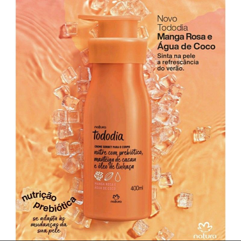 Creme Hidratante para o Corpo Manga Rosa e Água de Coco 400ml Natura ...