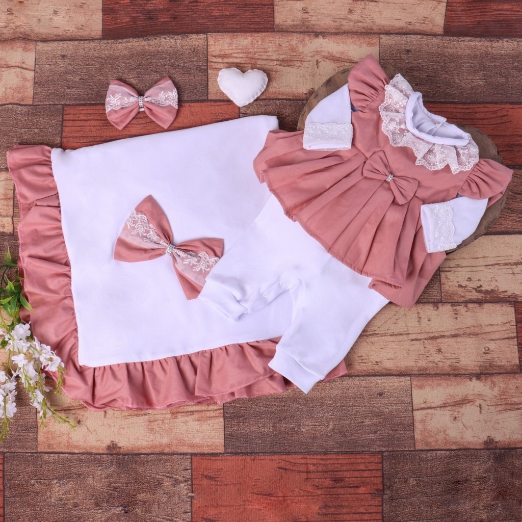 Vestido Infantil Princesas da Disney Rosa Bebê Floral Luxo - Rosa Charmosa  Atacado